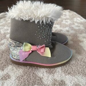 Juicy Couture Lil Coronado Cold Weather Boots Toddler Size 9 Gray Sparkle Fur